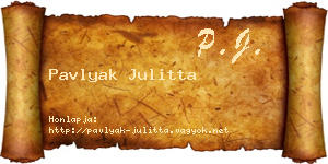 Pavlyak Julitta névjegykártya